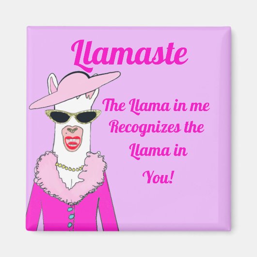 Funny Pink llamaste Gezegde Magnet (Voorkant)