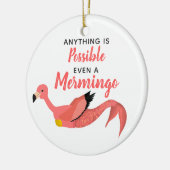 Funny Pink Mermaid Flamingo Inspirerend Quote Keramisch Ornament (Links)