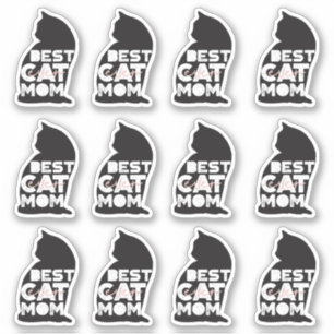 Funny Pink Moederdag Best Cat Ma Sticker