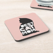 Funny Pink Moederdag Best Cat Mam Ever Bier Onderzetter (Linkerzijde)