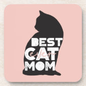 Funny Pink Moederdag Best Cat Mam Ever Bier Onderzetter (Voorkant)