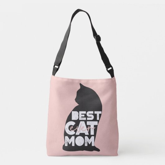 Funny Pink Moederdag Best Cat Mam Ever Crossbody Tas (Achterkant)