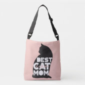 Funny Pink Moederdag Best Cat Mam Ever Crossbody Tas (Voorkant)