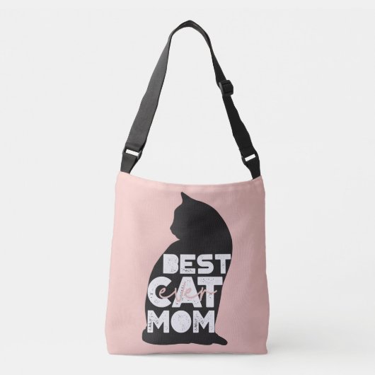 Funny Pink Moederdag Best Cat Mam Ever Crossbody Tas (Voorkant)