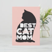 Funny Pink Moederdag Best Cat Mam Ever Feestdagenkaart (Staand voorkant)