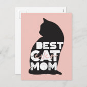 Funny Pink Moederdag Best Cat Mam Ever Feestdagenkaart (Voorkant / Achterkant)