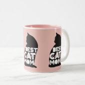 Funny Pink Moederdag Best Cat Mam Ever Tweekleurige Koffiemok (Voorkant rechts)