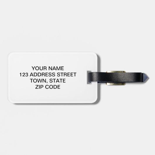 FUNNY PINK MUSTACHE BLACK CAT BAGAGELABEL (Achterkant horizontaal)