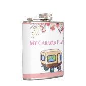 Funny Pink My Caravan Camping Holiday Vinyl Flask Heupfles (Rechts)