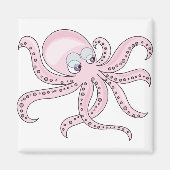 Funny Pink Octopus Magneet (Voorkant)