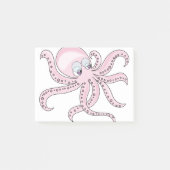 Funny Pink Octopus Post-it® Notes (Voorkant)