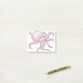 Funny Pink Octopus Post-it® Notes (Op bureau)