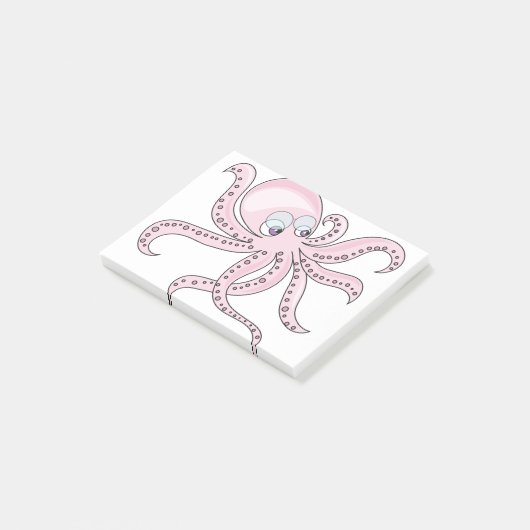 Funny Pink Octopus Post-it® Notes (Schuin)