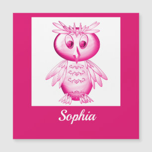 Funny Pink Owl Aangepaste kinderen