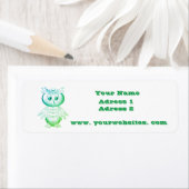 Funny Pink Owl Aangepaste kinderen Etiket (Insitu)