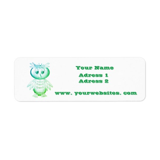 Funny Pink Owl Aangepaste kinderen Etiket (Voorkant)