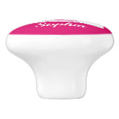 Funny Pink Owl Aangepaste kinderen Keramische Knop (Zijkant)