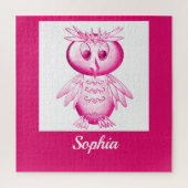 Funny Pink Owl Aangepaste kinderen Legpuzzel (Verticaal)