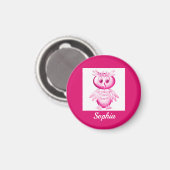 Funny Pink Owl Aangepaste kinderen Magneet (Voorkant / Achterkant)