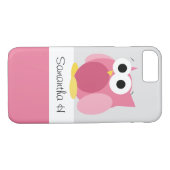 Funny Pink Owl - Gepersonaliseerd iPhone 7 Hoesje (Achterkant (Horizontaal))