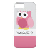 Funny Pink Owl - Gepersonaliseerd iPhone 7 Hoesje (Achterkant)
