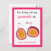 Funny Pink Passion Fruit Valentijnsdag Briefkaart (Voorkant / Achterkant)