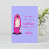 Funny Pink Penguin Cartoon Generic Party Kaart (Staand voorkant)