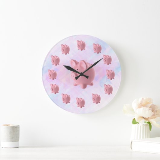 Funny Pink Pig Design Grote Klok (Huis)