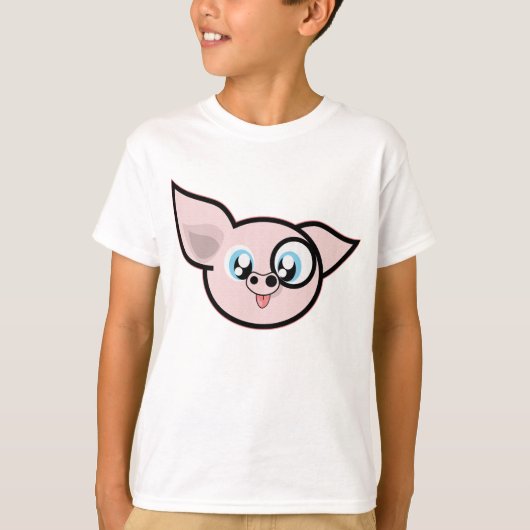 Funny Pink Pig Head T-shirt (Voorkant)