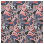 Funny Pink Pigar Abstract Fabric Stof (Swatch)