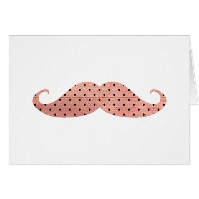 Funny Pink Polka Dots Mustache (Voorkant Horizontaal)