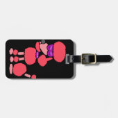 Funny Pink Poodle Dog Art Bagagelabel (Voorkant horizontaal)