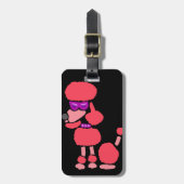 Funny Pink Poodle Dog Art Bagagelabel (Voorkant verticaal)