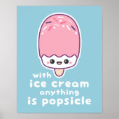 Funny Pink Popsicle Pun Poster (Voorkant)