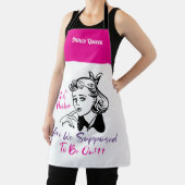 Funny Pink Retro Bunco Queen Monogram Apron Schort (Insitu)