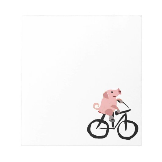 Funny Pink Riding Bicycle Notitieblok (Voorkant)