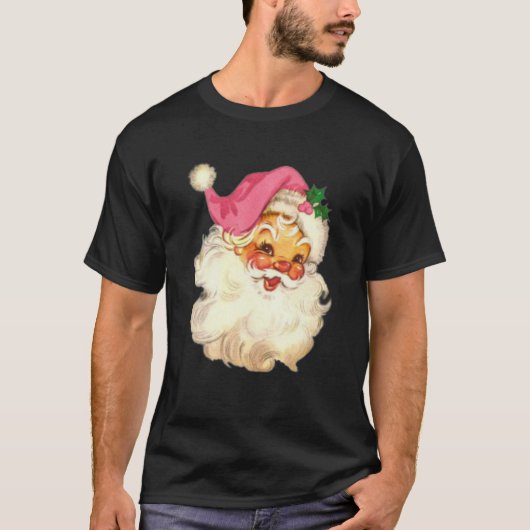 Funny  Pink Santa Claus Roze Kerstmis Desi T-shirt (Voorkant)