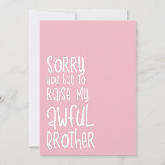 Funny Pink Simple Stripes Moederdag Kaart (Voorkant)