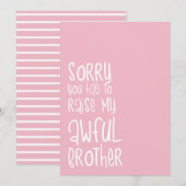 Funny Pink Simple Stripes Moederdag Kaart (Voorkant / Achterkant)