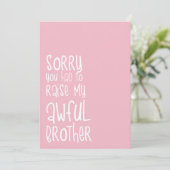 Funny Pink Simple Stripes Moederdag Kaart (Staand voorkant)