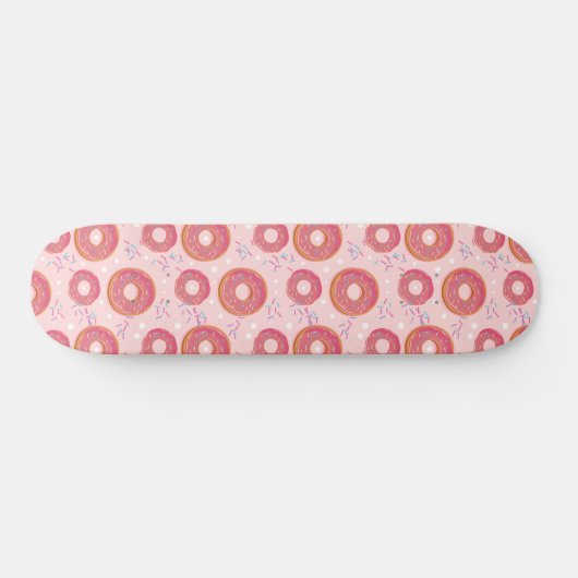 Funny Pink Sprinkle Donuts Girls Skateboard (Horizontaal)