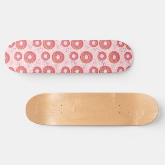 Funny Pink Sprinkle Donuts Girls Skateboard (Horizontaal)