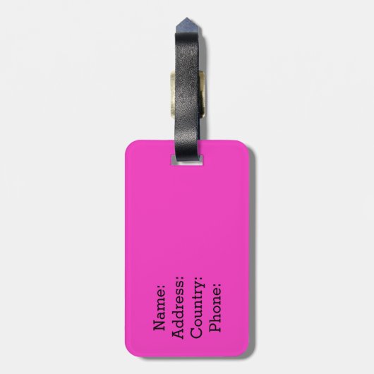 FUNNY PINK Stop! NIET UW BAG! Bagagelabel (Achterkant verticaal)