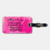 FUNNY PINK TRAVEL-LABEL, KOOL MEESTAL LUGAGE-BERIC BAGAGELABEL (Achterkant horizontaal)