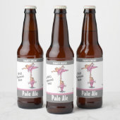Funny Pink Tutu Cartoon Bier Etiket (Flessen)