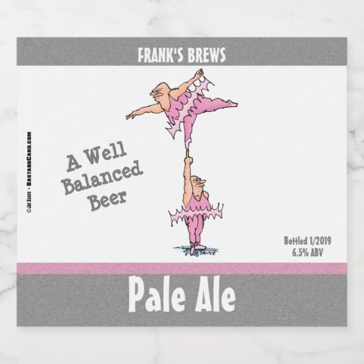 Funny Pink Tutu Cartoon Bier Etiket (Enkel label)