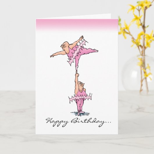 Funny Pink Tutu-kinderkaart Kaart (Gele Bloem)