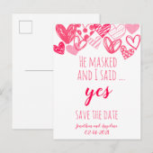 Funny Pink Valentijns's Save the Date Aankondigingskaart (Voorkant / Achterkant)