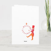Funny Pink Waterkleurige Nutkraker Ballet Feestdagen Kaart (Achterkant)