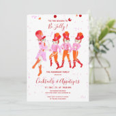 Funny Pink Waterkleurige Nutkraker Ballet Holiday Kaart (Staand voorkant)